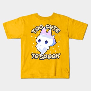 Too Cute To Spook Little Halloween Fox Ghost Kids T-Shirt